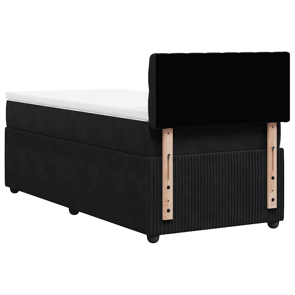 Box spring krevet s madracem crni 100x200 cm baršunasti