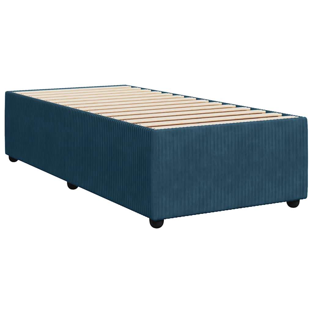 Box spring krevet s madracem plavi 100x200 cm baršunasti