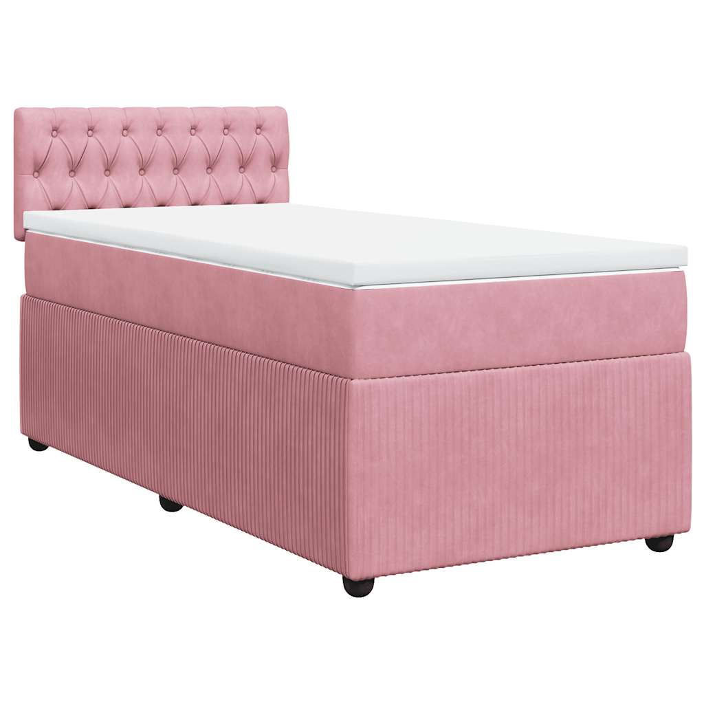 Box spring krevet s madracem ružičasti 100x200 cm baršunasti
