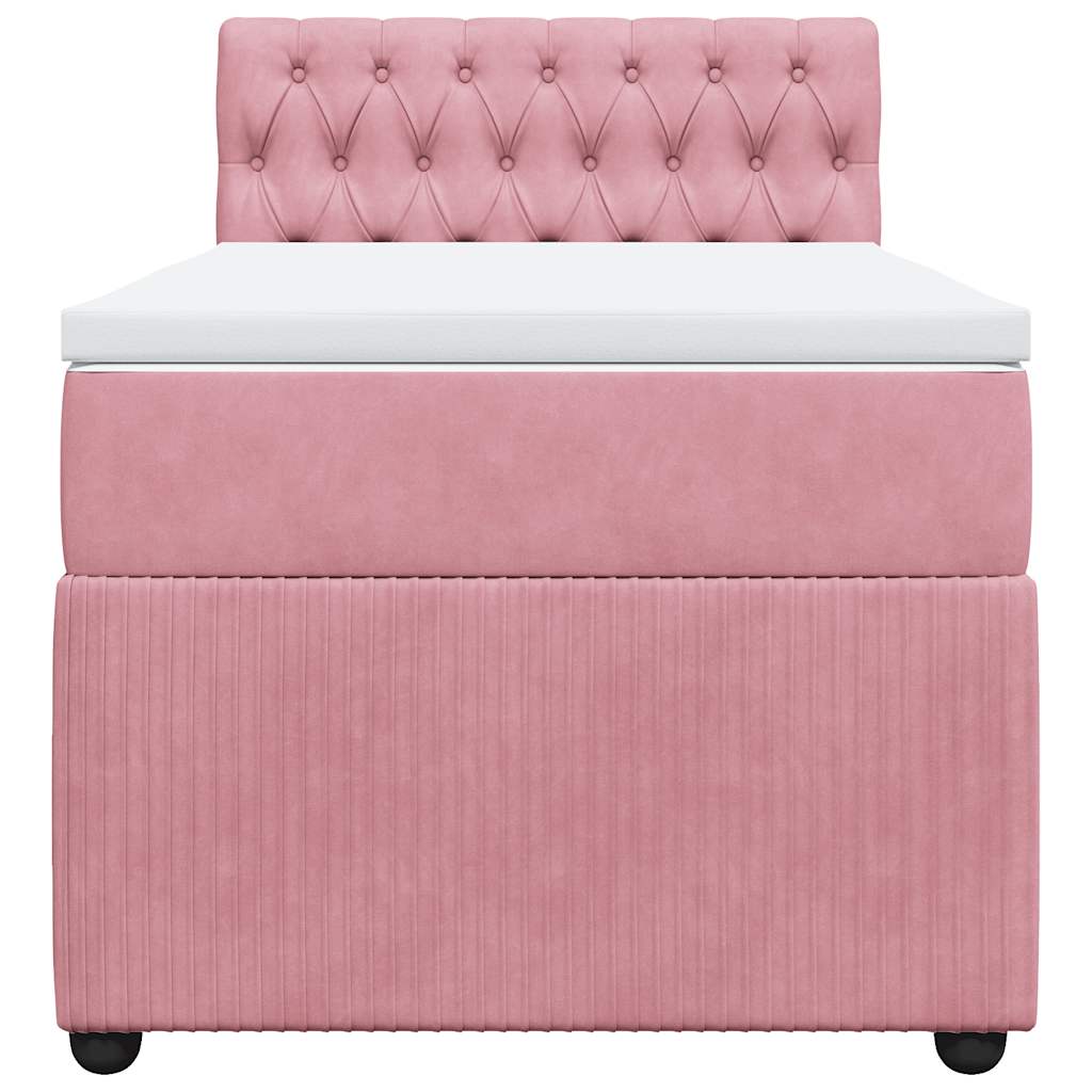 Box spring krevet s madracem ružičasti 100x200 cm baršunasti