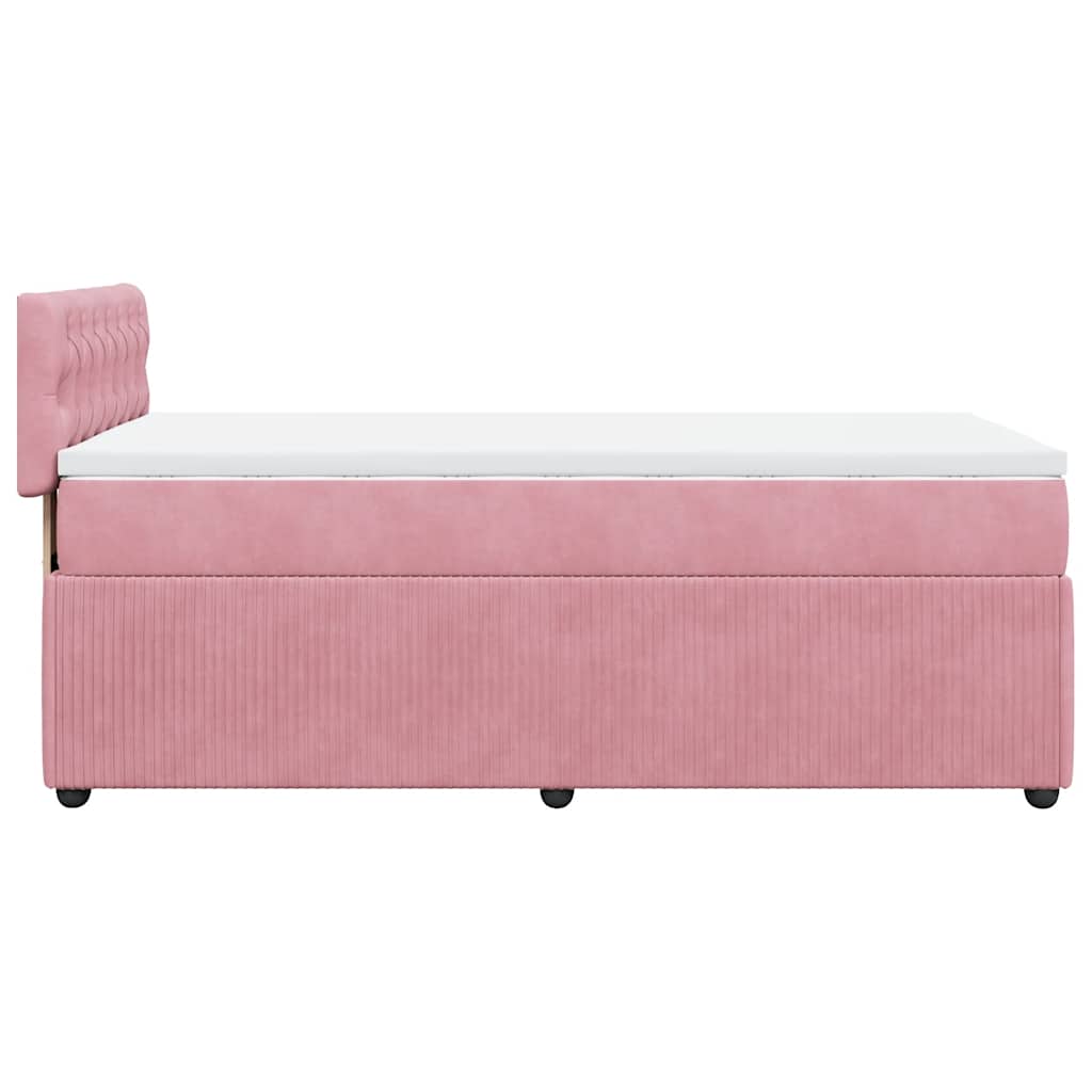 Box spring krevet s madracem ružičasti 100x200 cm baršunasti