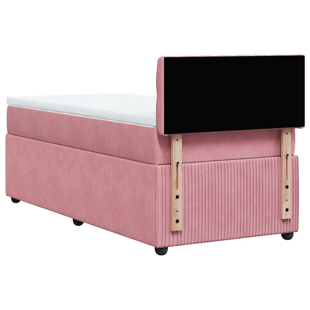 Box spring krevet s madracem ružičasti 100x200 cm baršunasti