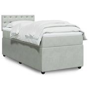 Box spring krevet s madracem svjetlosivi 100x200 cm baršunasti