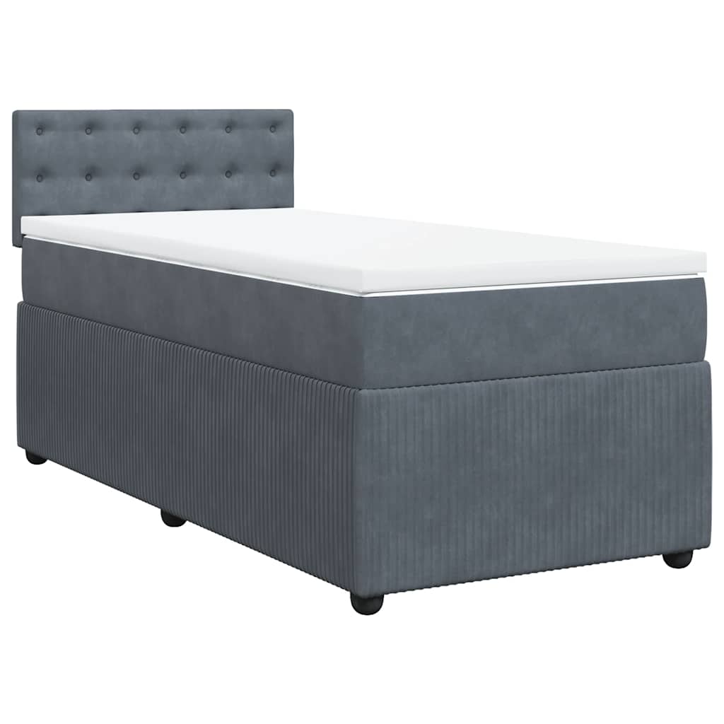 Box spring krevet s madracem tamnosivi 100x200 cm baršunasti