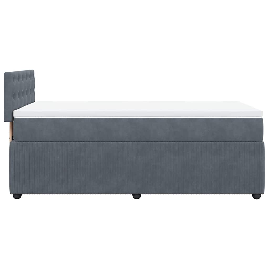 Box spring krevet s madracem tamnosivi 100x200 cm baršunasti
