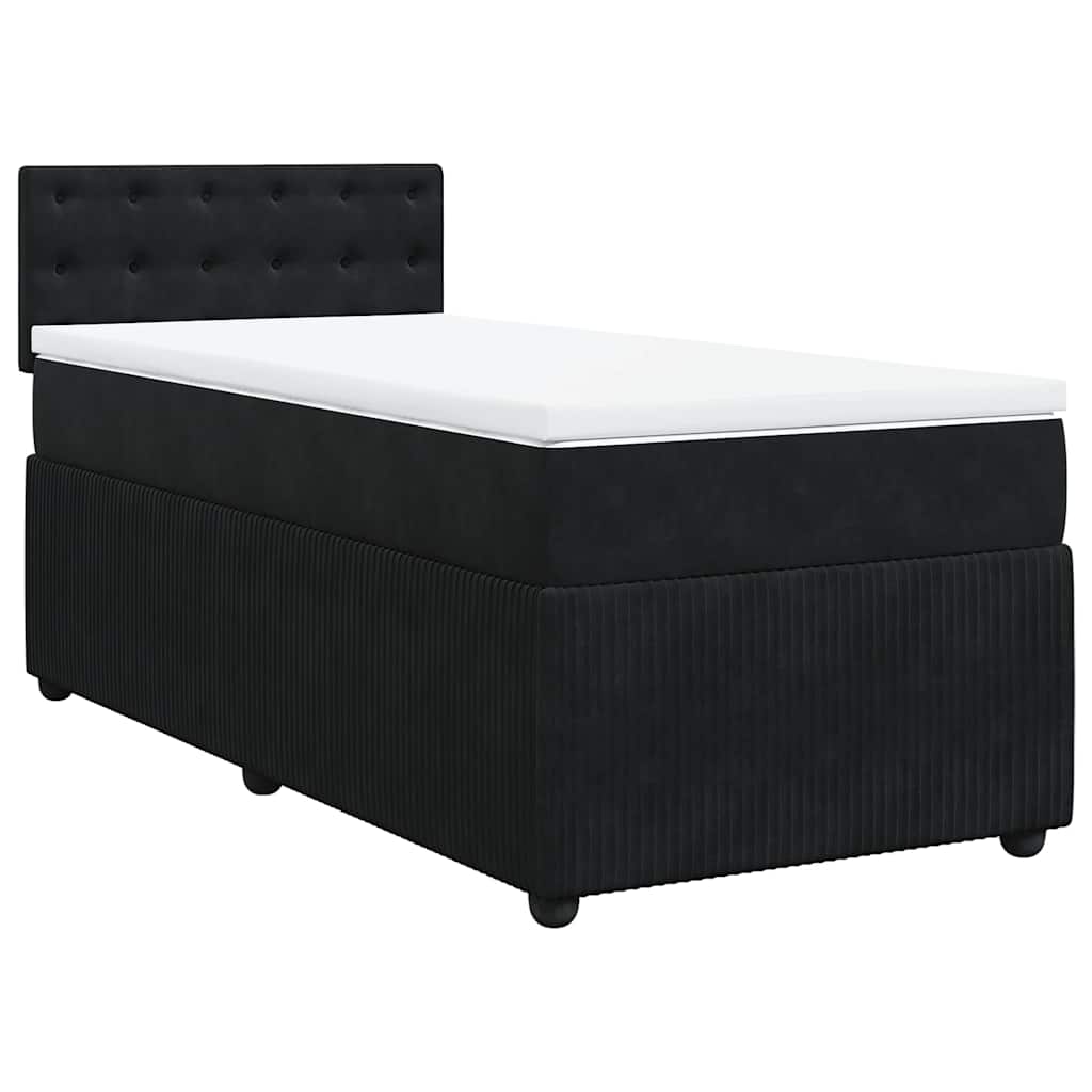 Box spring krevet s madracem crni 100x200 cm baršunasti