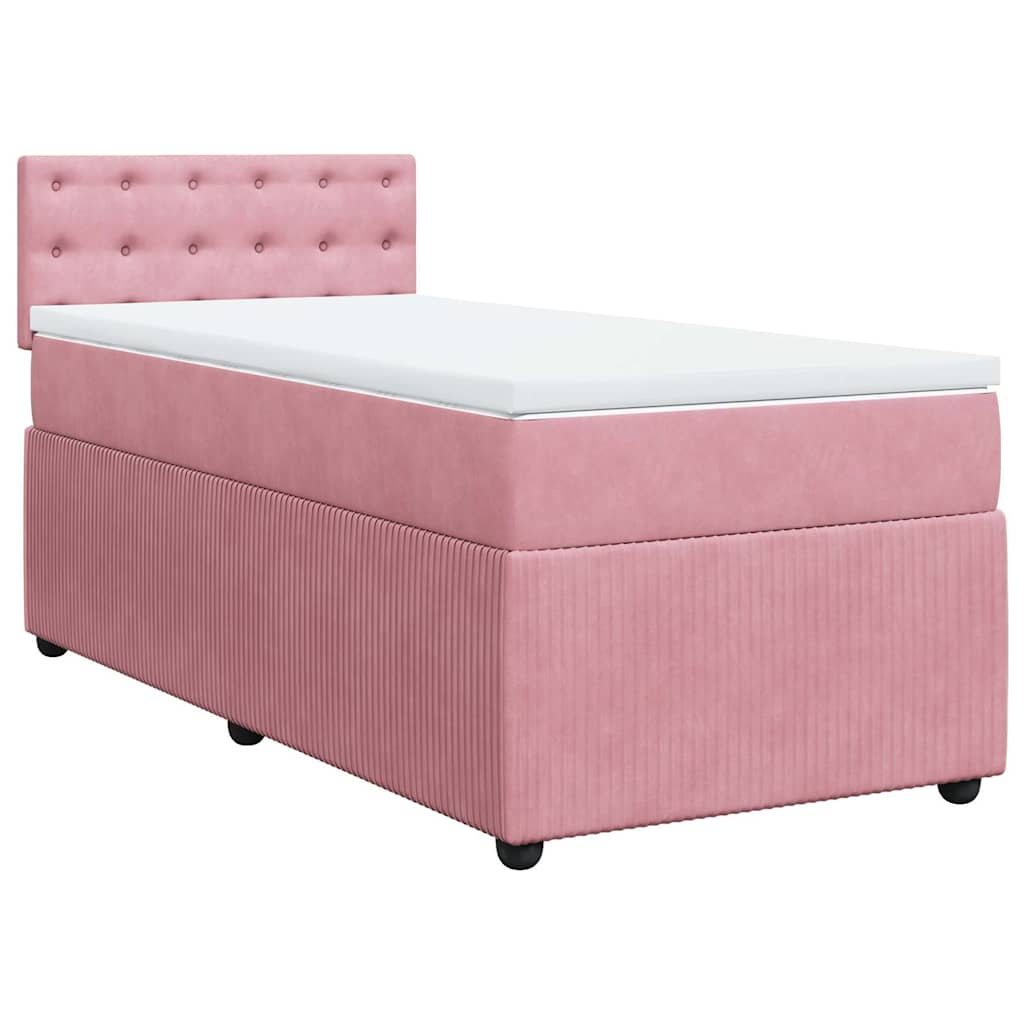 Box spring krevet s madracem ružičasti 100x200 cm baršunasti