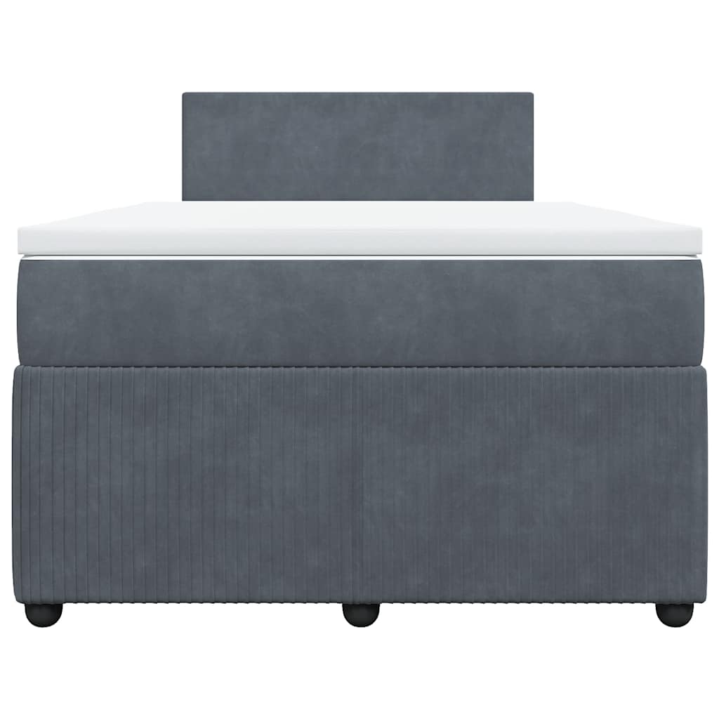 Krevet box spring s madracem tamnosivi 120 x 190 cm baršun