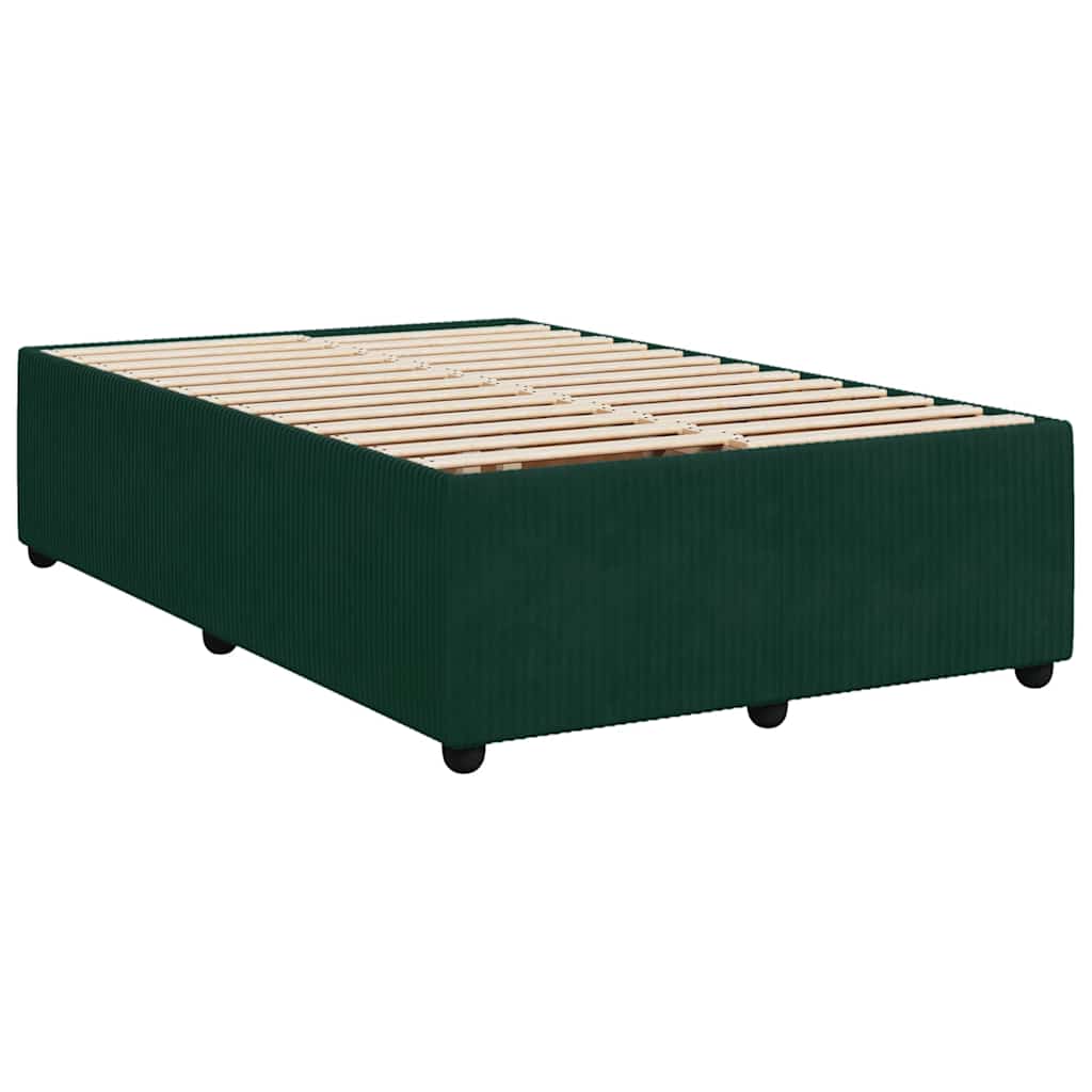 Krevet box spring s madracem tamnozeleni 120x190 cm baršunasti
