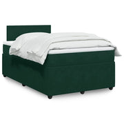 Krevet box spring s madracem tamnozeleni 120x190 cm baršunasti
