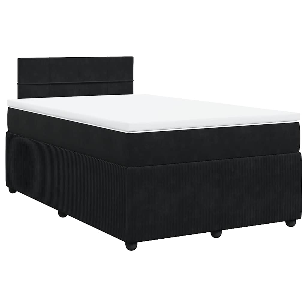 Krevet box spring s madracem crni 120 x 190 cm baršunasti