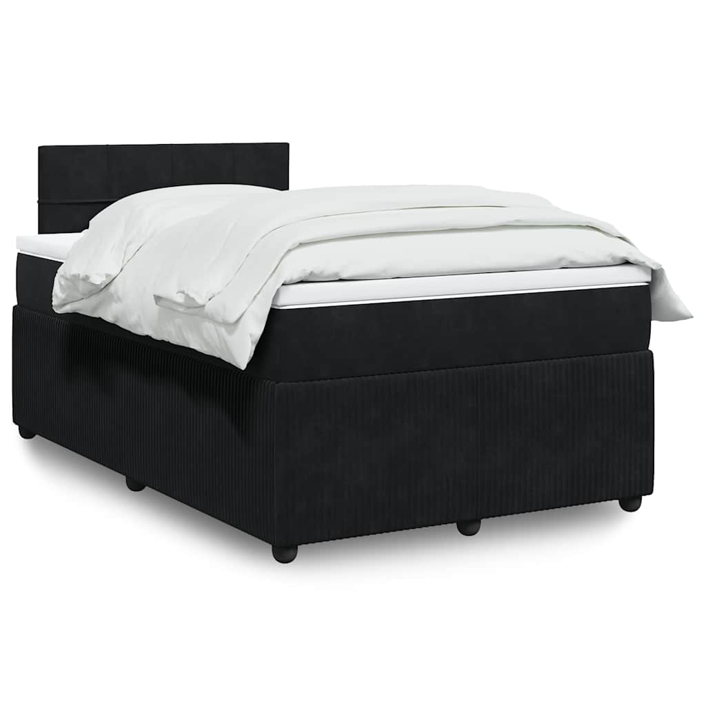 Krevet box spring s madracem crni 120 x 190 cm baršunasti