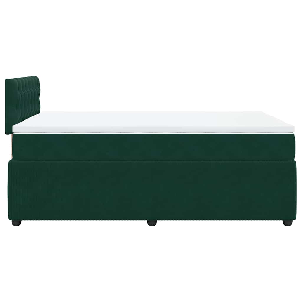 Krevet box spring s madracem tamnozeleni 120x190 cm baršunasti
