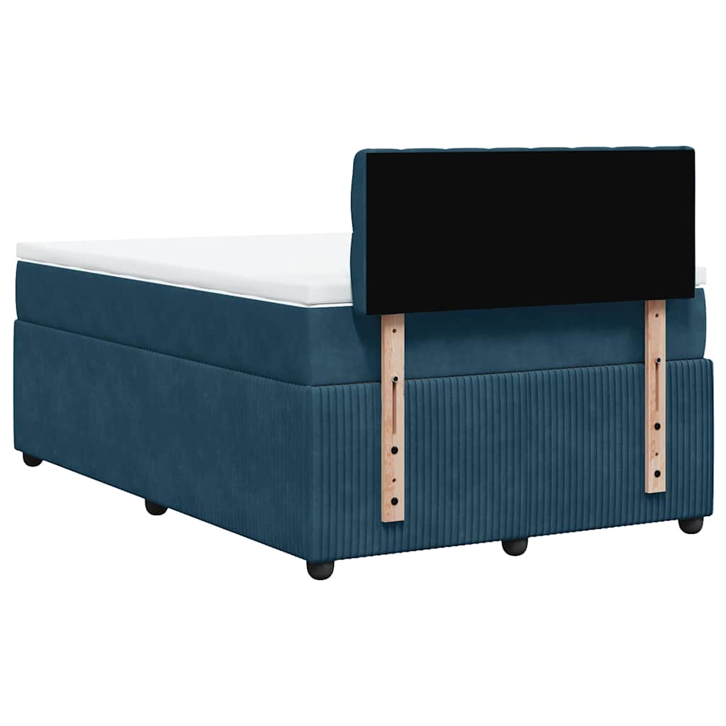 Krevet s oprugama i madracem plavi 120 x 190 cm baršun