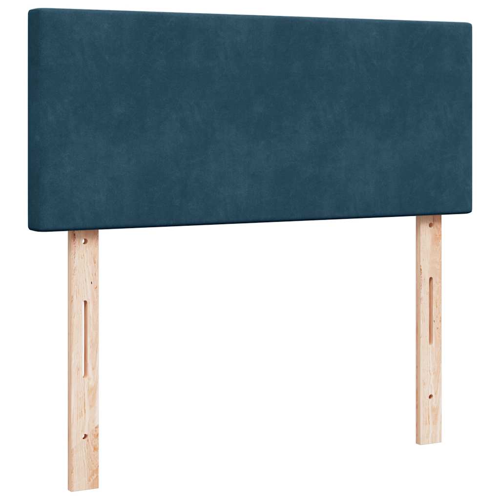 Krevet s oprugama i madracem plavi 120 x 200 cm baršun