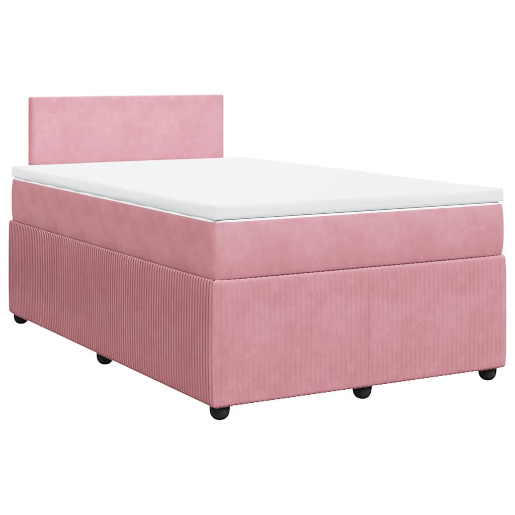 Box spring krevet s madracem ružičasti 120 x 200 cm baršunasti