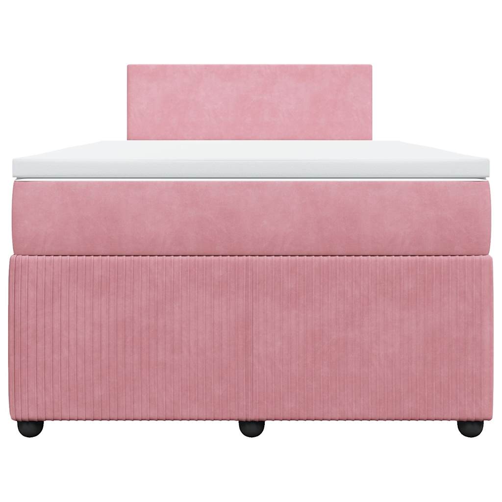 Box spring krevet s madracem ružičasti 120 x 200 cm baršunasti