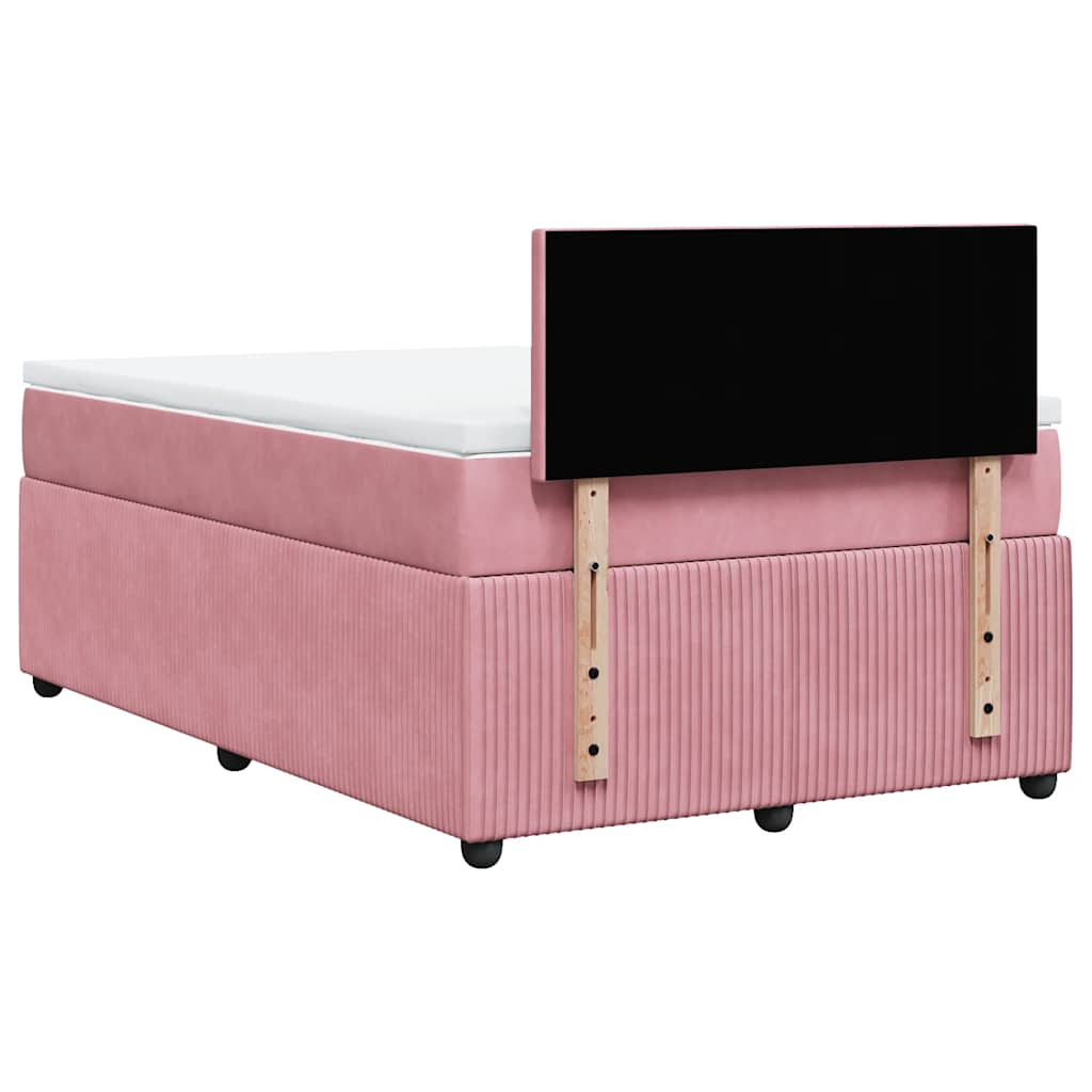Box spring krevet s madracem ružičasti 120 x 200 cm baršunasti