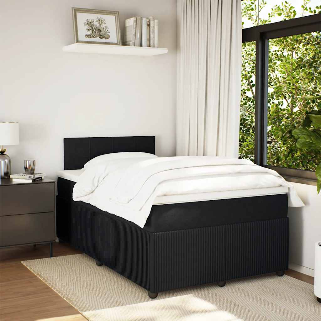 Box spring krevet s madracem crni 120 x 200 cm baršunasti