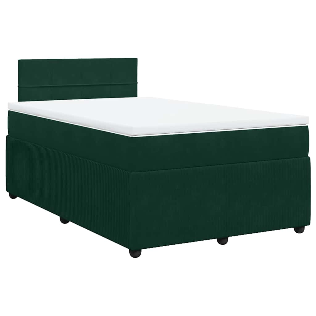 Box spring krevet s madracem tamnozeleni 120x200 cm baršunasti