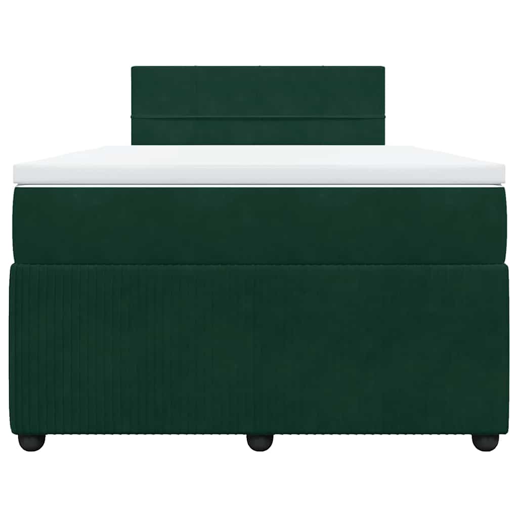Box spring krevet s madracem tamnozeleni 120x200 cm baršunasti