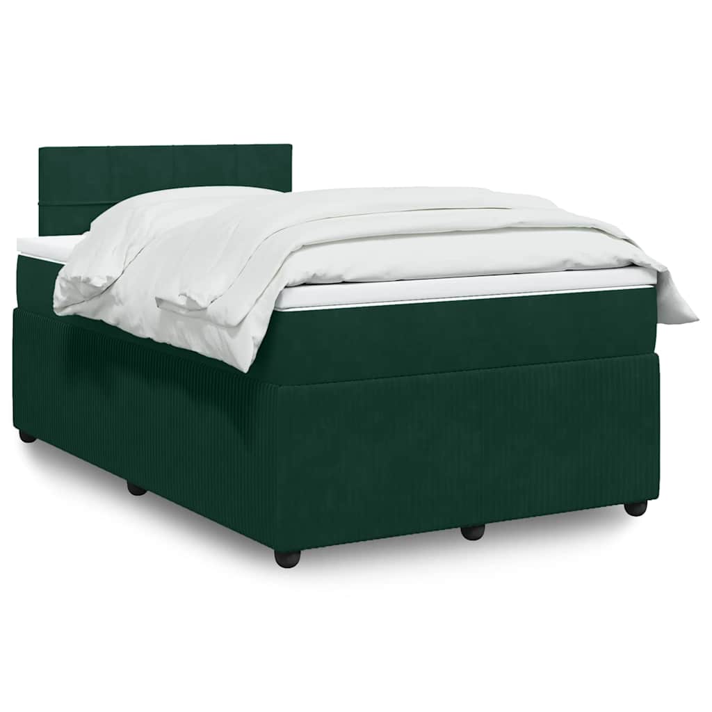 Box spring krevet s madracem tamnozeleni 120x200 cm baršunasti