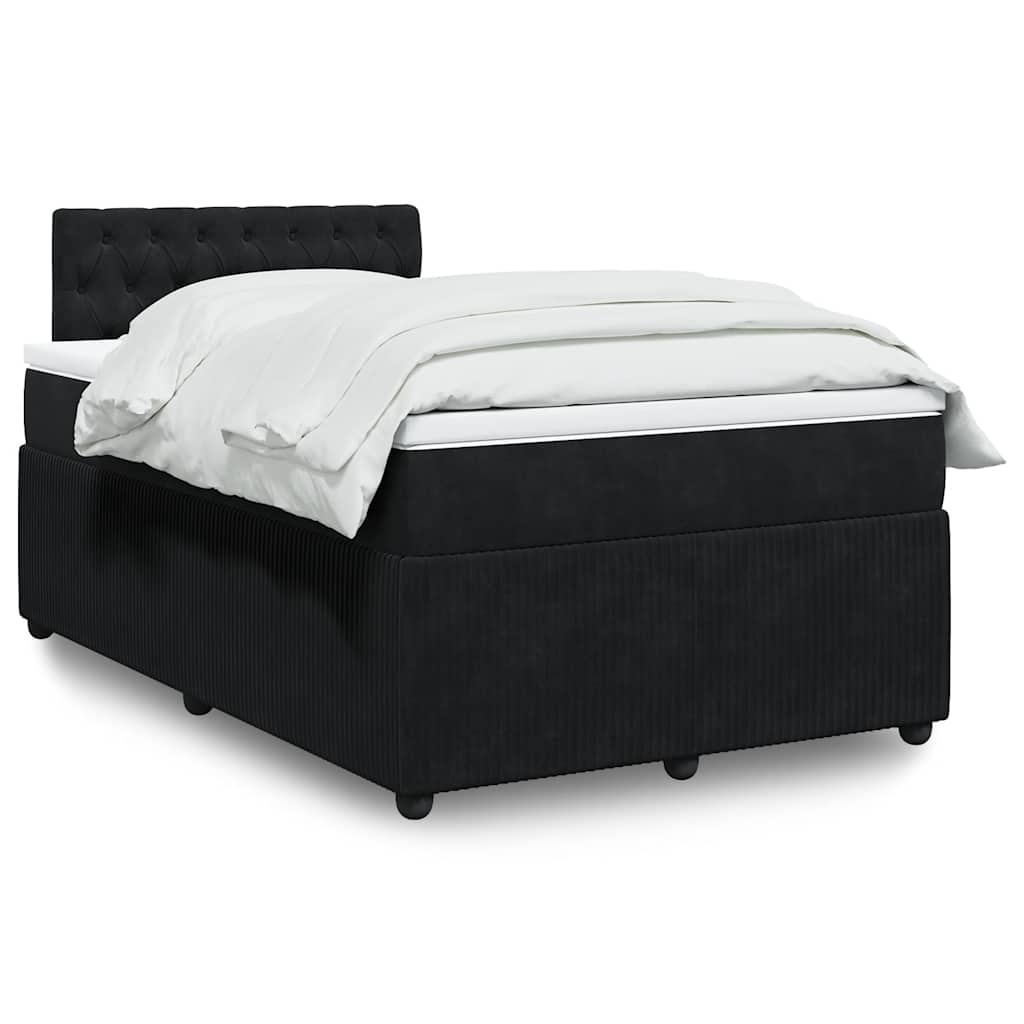 Box spring krevet s madracem crni 120 x 200 cm baršunasti