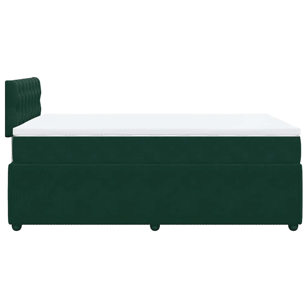 Box spring krevet s madracem tamnozeleni 120x200 cm baršunasti