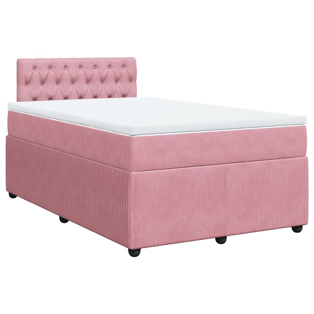 Box spring krevet s madracem ružičasti 120 x 200 cm baršunasti