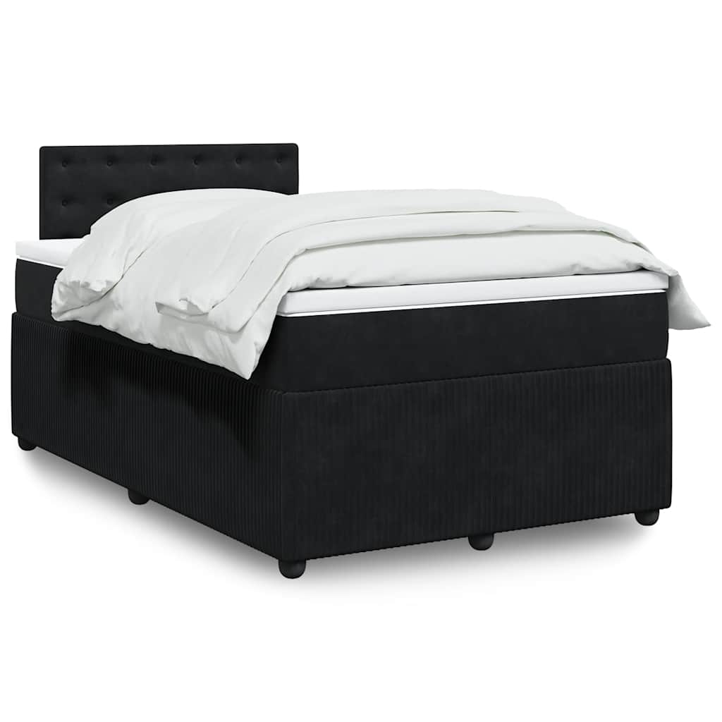 Box spring krevet s madracem crni 120 x 200 cm baršunasti