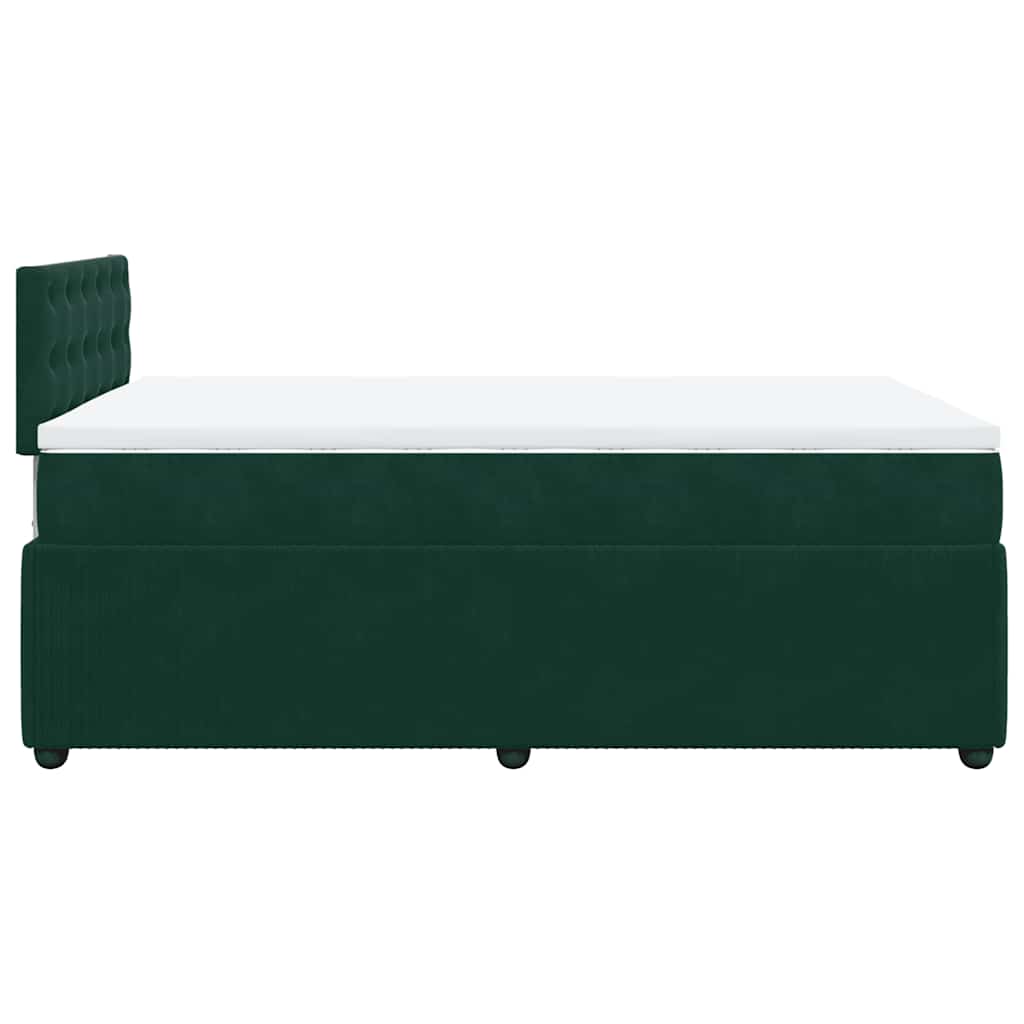 Box spring krevet s madracem tamnozeleni 120x200 cm baršunasti