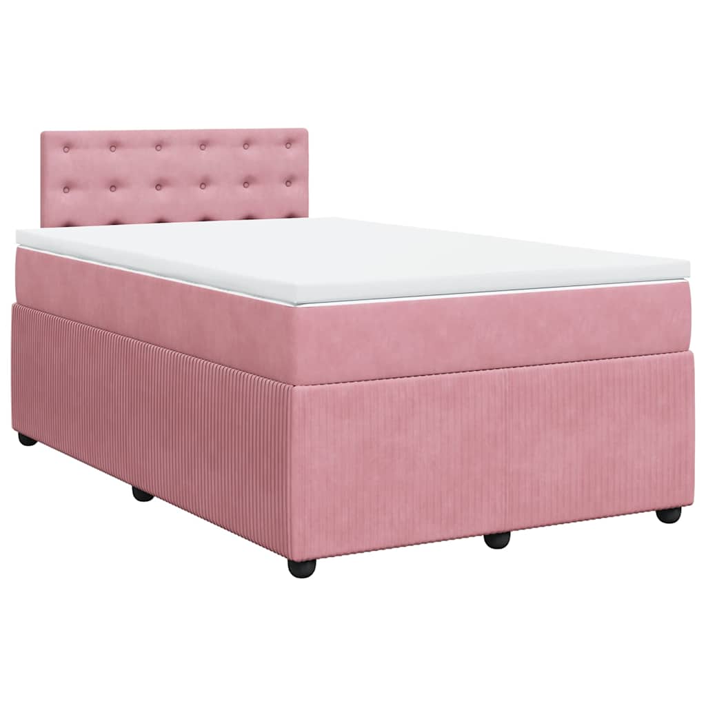 Box spring krevet s madracem ružičasti 120 x 200 cm baršunasti