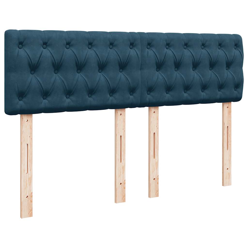 Krevet s oprugama i madracem plavi 140x200 cm baršunasti
