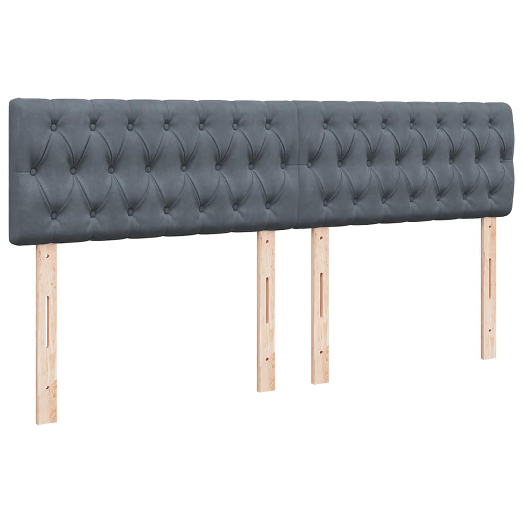 Krevet s oprugama i madracem tamnosivi 180x200 cm baršunasti