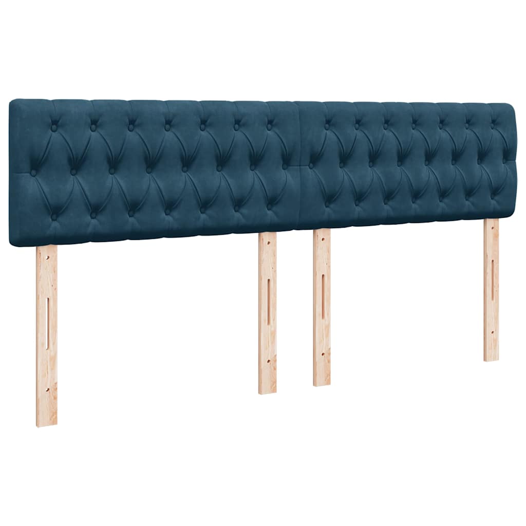 Krevet s oprugama i madracem plavi 180x200 cm baršunasti