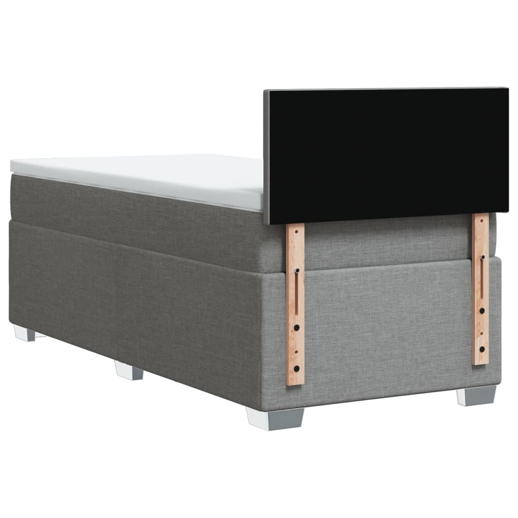 Box spring krevet s madracem svjetlosivi 90x190 cm od tkanine