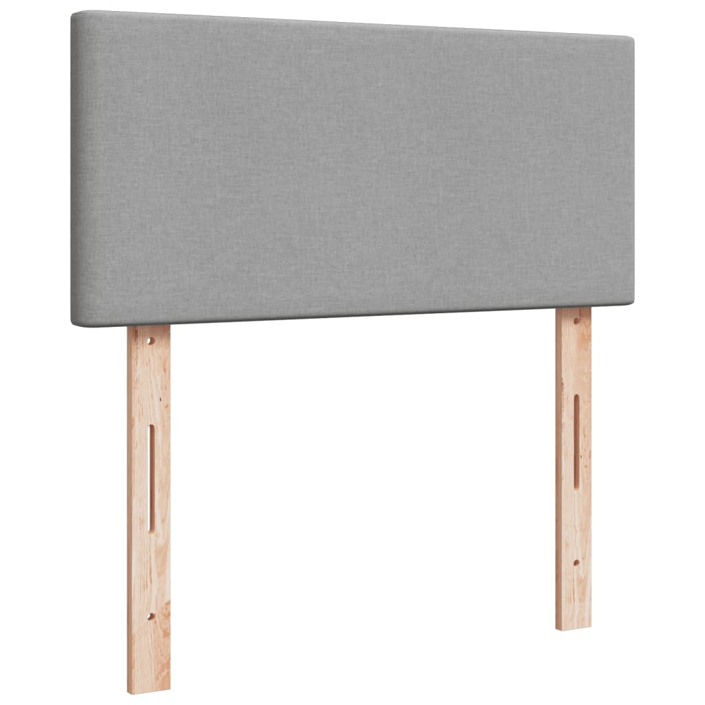 Box spring krevet s madracem svjetlosivi 90x190 cm od tkanine