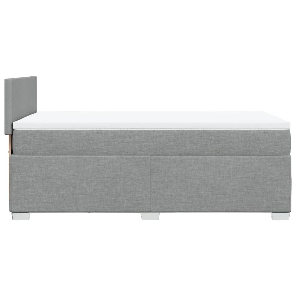 Box spring krevet s madracem svjetlosivi 90x190 cm od tkanine