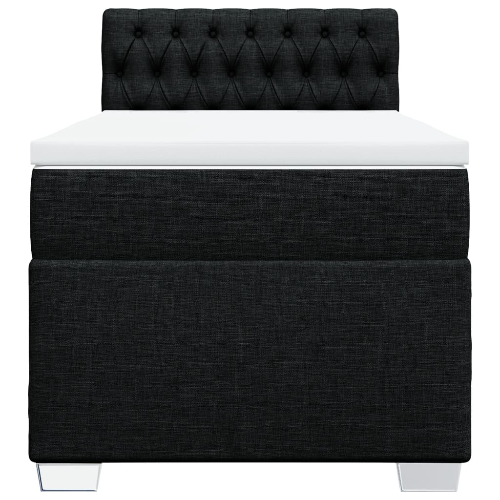 Box spring krevet s madracem crni 90x190 cm od tkanine