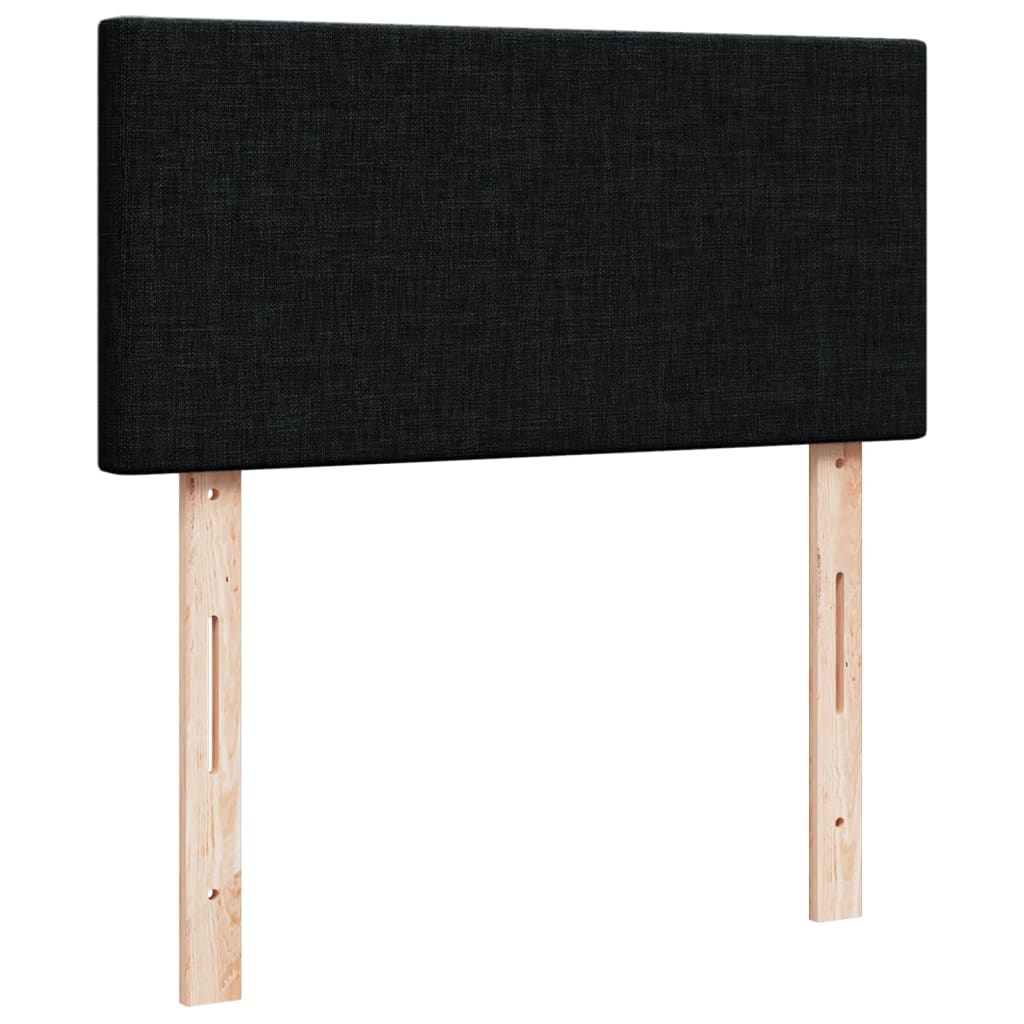 Krevet s oprugama i madracem crni 90x200 cm od tkanine