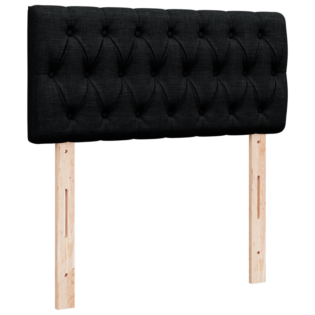 Krevet s oprugama i madracem crni 90x200 cm od tkanine