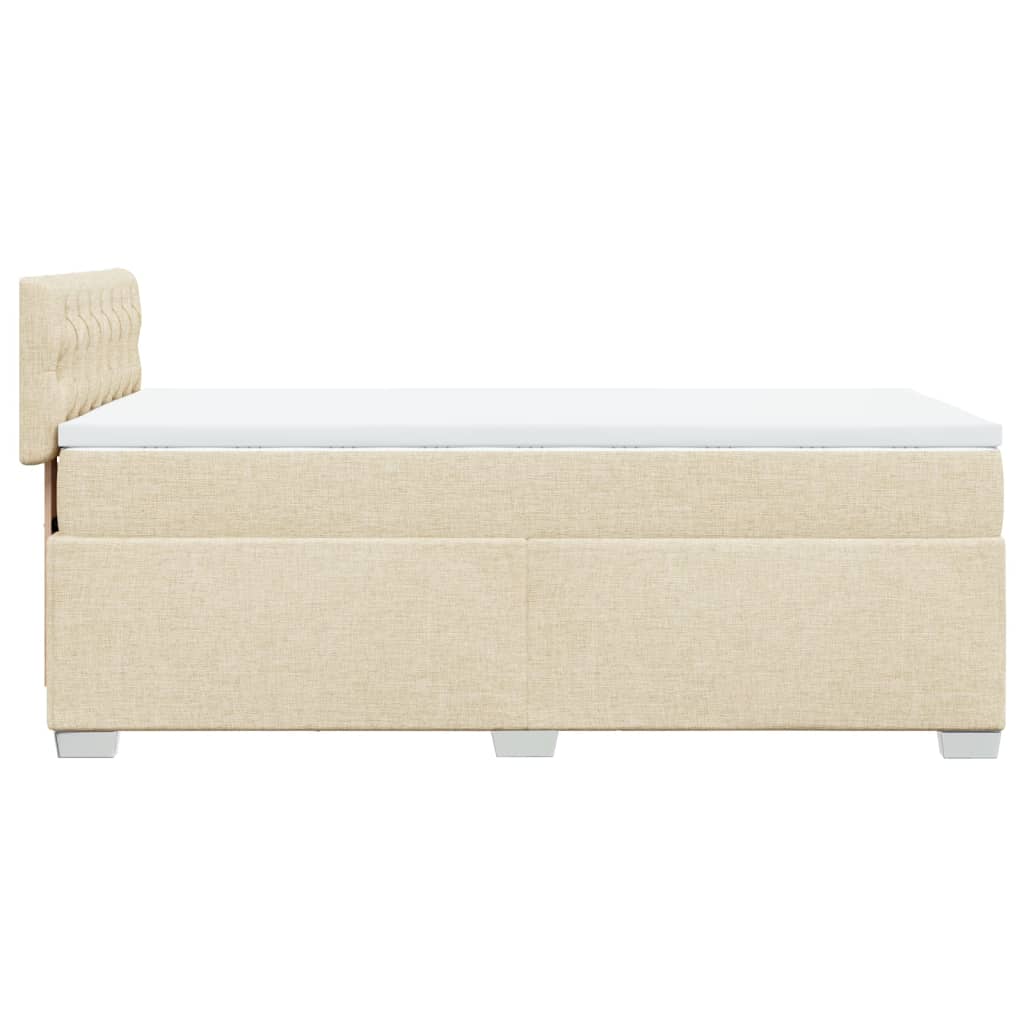 Krevet s oprugama i madracem krem 90 x 200 cm od tkanine