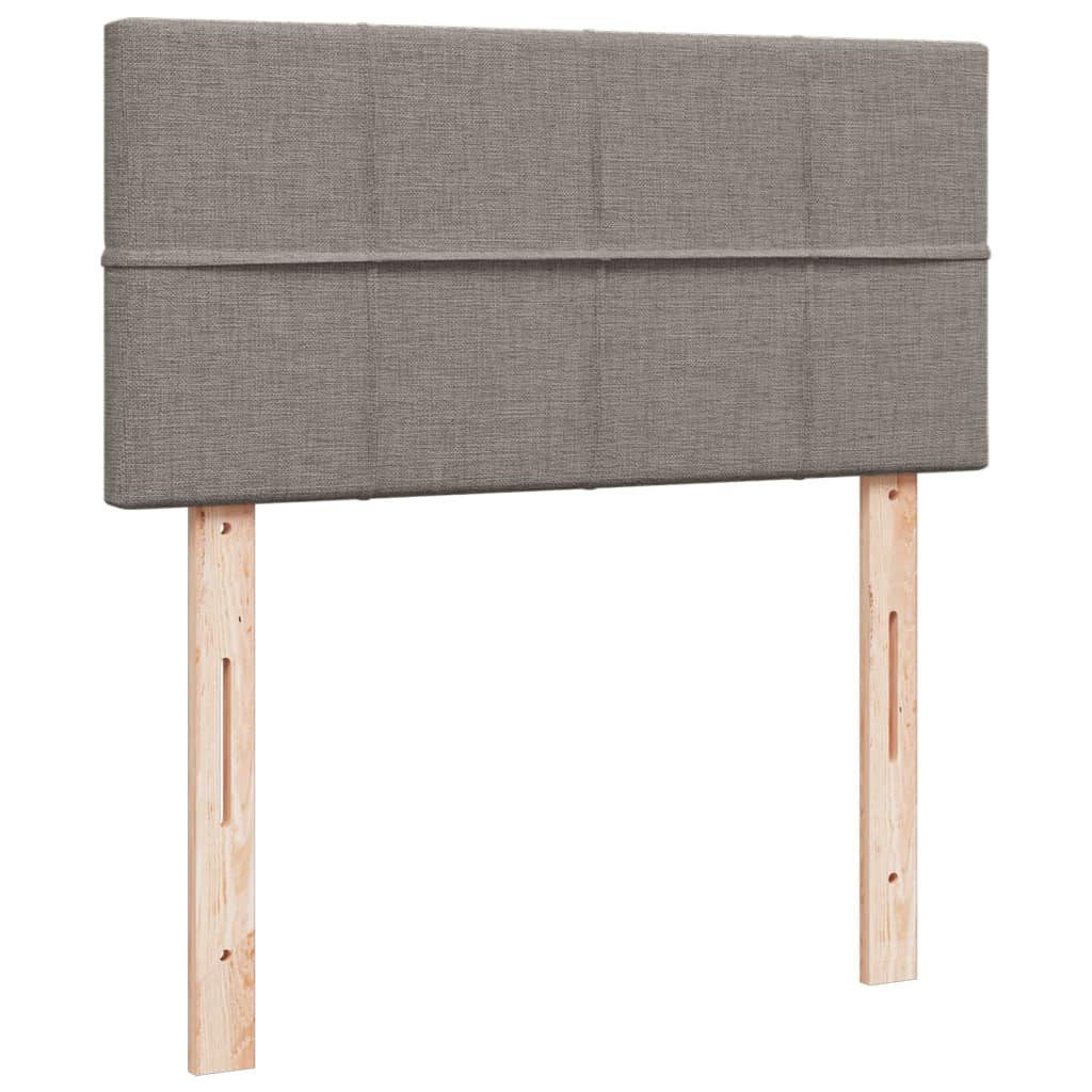 Krevet s oprugama i madracem smeđesivi 100 x 200 cm od tkanine