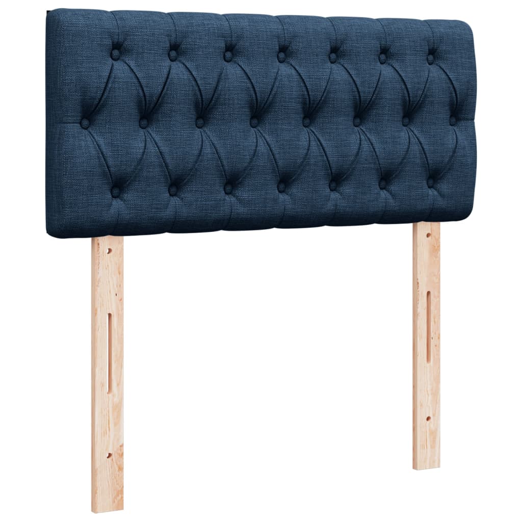 Krevet s oprugama i madracem plavi 100 x 200 cm od tkanine