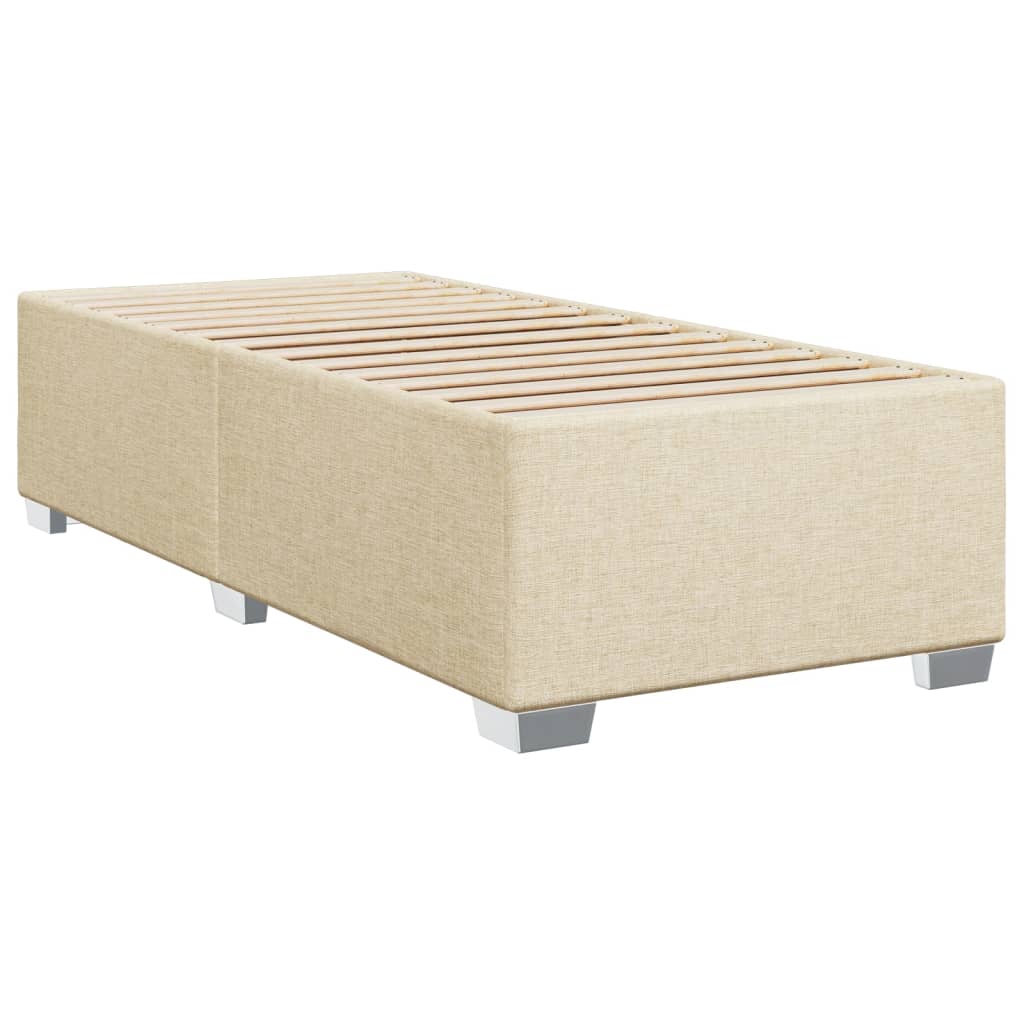 Krevet s oprugama i madracem krem 100 x 200 cm od tkanine