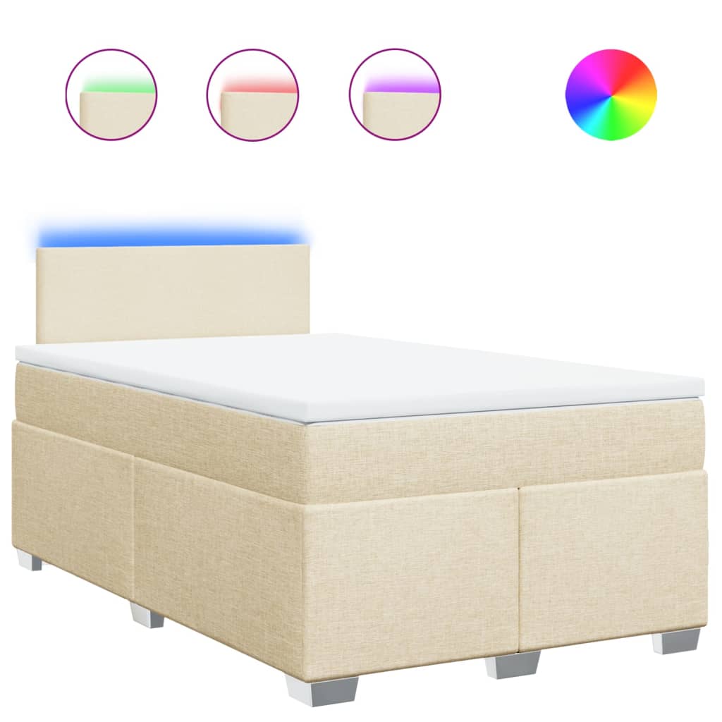 Krevet box spring s madracem krem 120 x 190 cm od tkanine