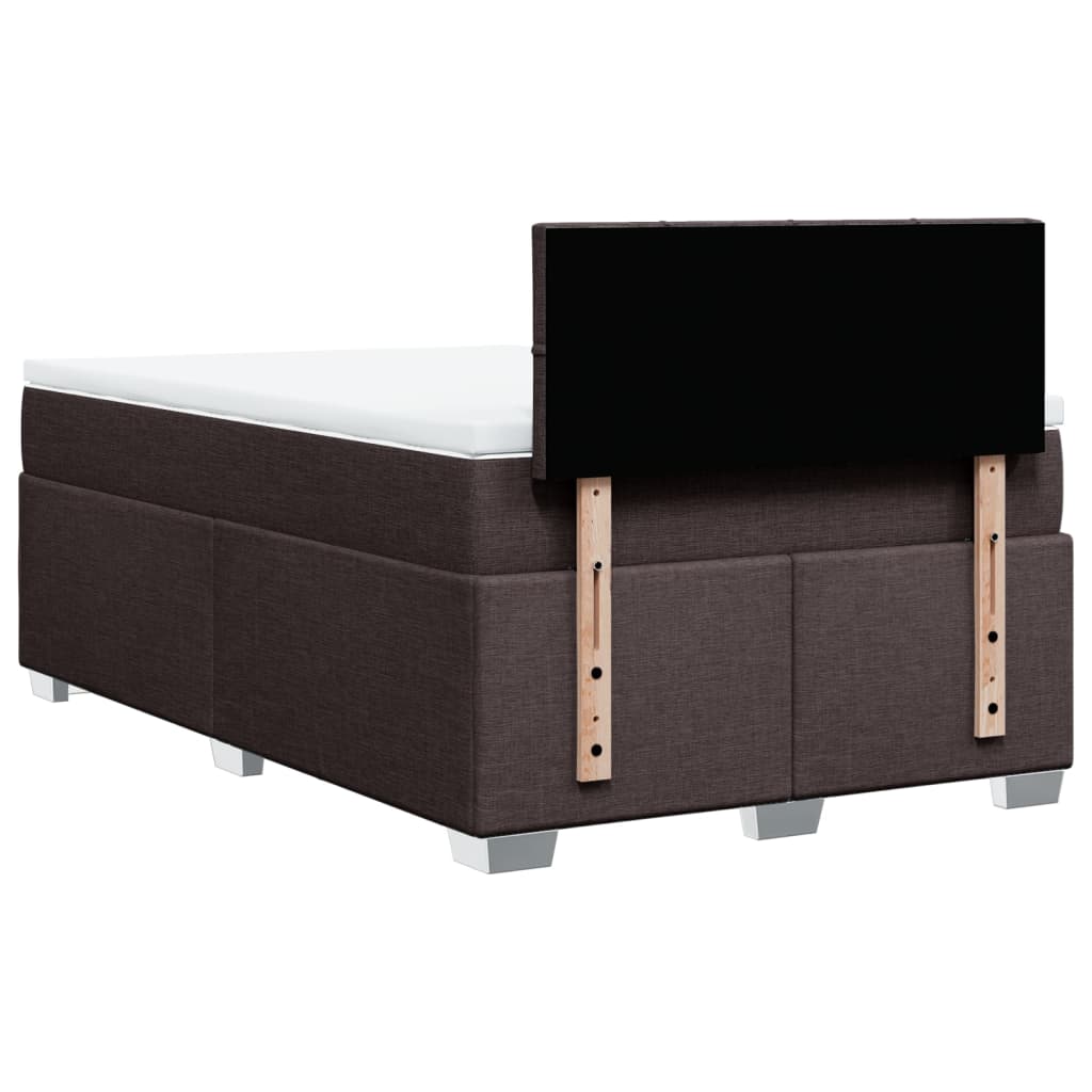 Krevet box spring s madracem tamnosmeđi 120 x 190 cm od tkanine