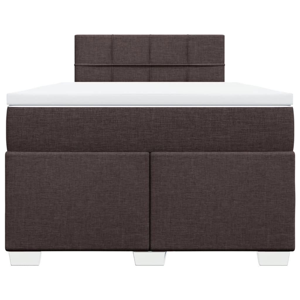 Krevet box spring s madracem tamnosmeđi 120 x 190 cm od tkanine
