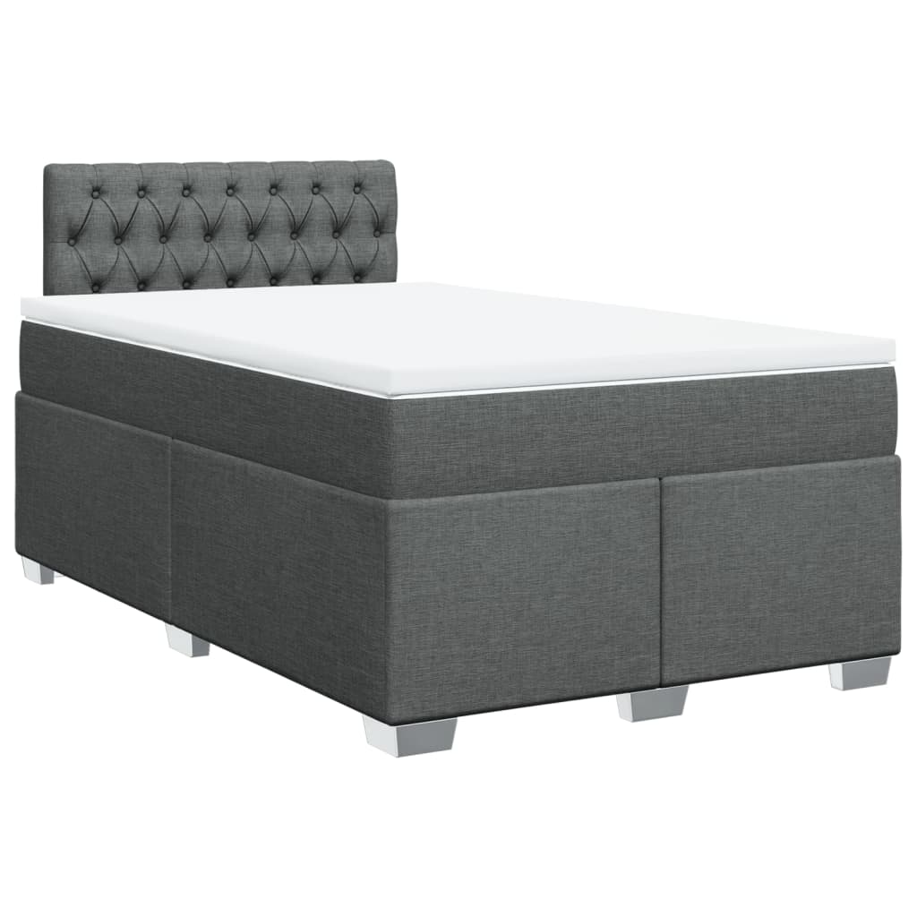 Krevet box spring s madracem tamnosivi 120 x 190 cm tkanina