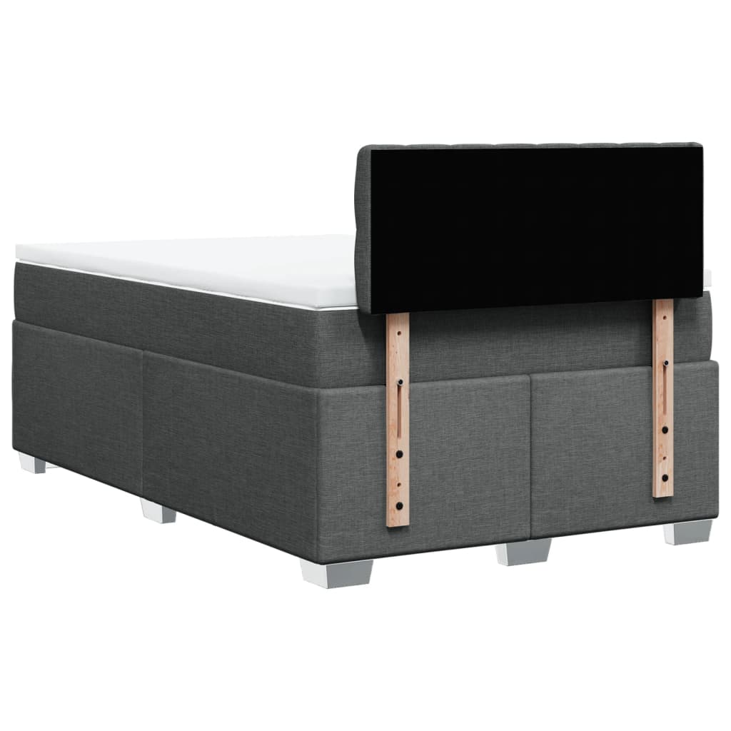 Krevet box spring s madracem tamnosivi 120 x 190 cm tkanina